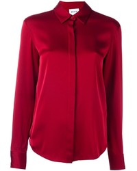 Женская красная шелковая рубашка от DKNY