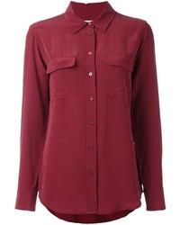 Женская красная шелковая рубашка от Equipment