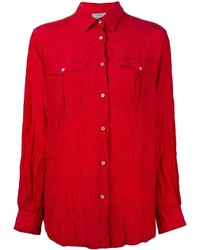 Женская красная шелковая рубашка от Forte Forte