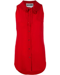 Женская красная шелковая рубашка от Moschino