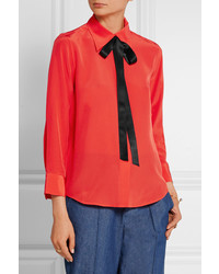 Женская красная шелковая рубашка от Marc Jacobs