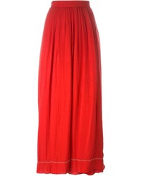 Красная шелковая юбка со складками от Isabel Marant