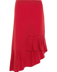 Красная шелковая юбка со складками от Tibi