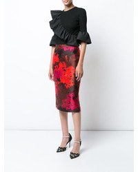 Красная шелковая юбка от Rochas