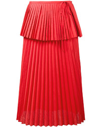 Красная шелковая юбка от Rosie Assoulin