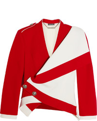 Женская красная шерстяная куртка от Alexander McQueen