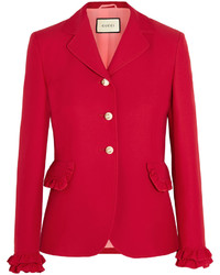 Женская красная шерстяная куртка от Gucci