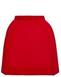 Красная шерстяная мини-юбка