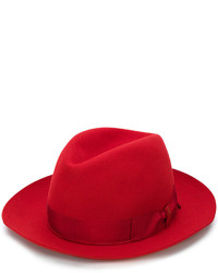 Мужская красная шерстяная шляпа от Borsalino