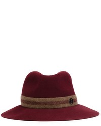 Женская красная шерстяная шляпа от Maison Michel