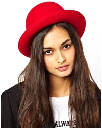 Женская красная шерстяная шляпа от Liquorish