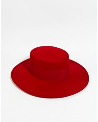 Женская красная шерстяная шляпа от Catarzi