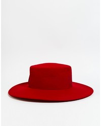 Женская красная шерстяная шляпа от Catarzi