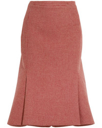 Красная шерстяная юбка с узором "гусиные лапки" от Balenciaga