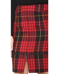 Красная юбка-карандаш в шотландскую клетку от MCQ