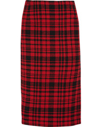 Красная юбка-карандаш в шотландскую клетку от No.21