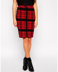 Красная юбка-карандаш в шотландскую клетку от Vero Moda
