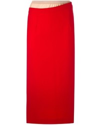 Красная юбка-карандаш
