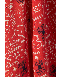 Красная юбка-миди с принтом от Toga