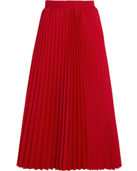 Красная юбка-миди со складками от Balenciaga