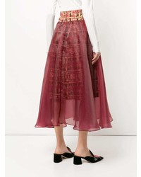 Красная юбка-миди со складками от Pose Arazzi