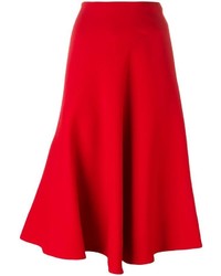 Красная юбка-миди со складками от Marni