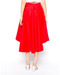 Красная юбка-миди со складками от Asos