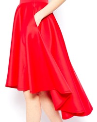 Красная юбка-миди со складками от Asos