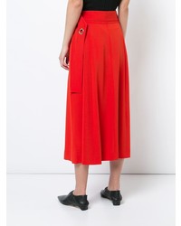 Красная юбка-миди со складками от Derek Lam 10 Crosby