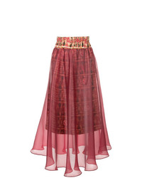 Красная юбка-миди со складками от Pose Arazzi