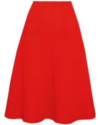 Красная юбка-миди со складками от Victoria Beckham