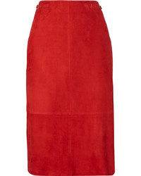Красная юбка-миди