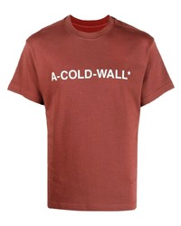 Мужская красно-белая футболка с круглым вырезом с принтом от A-Cold-Wall*
