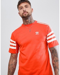 Мужская красно-белая футболка с круглым вырезом с принтом от adidas Originals