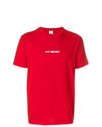 Мужская красно-белая футболка с круглым вырезом с принтом от Aimé Leon Dore