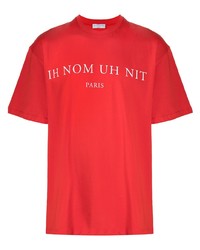 Мужская красно-белая футболка с круглым вырезом с принтом от Ih Nom Uh Nit