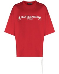 Мужская красно-белая футболка с круглым вырезом с принтом от Mastermind Japan