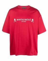 Мужская красно-белая футболка с круглым вырезом с принтом от Mastermind World
