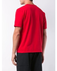 Мужская красно-белая футболка с круглым вырезом с принтом от Undercover