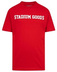 Мужская красно-белая футболка с круглым вырезом с принтом от Stadium Goods