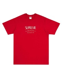 Мужская красно-белая футболка с круглым вырезом с принтом от Supreme