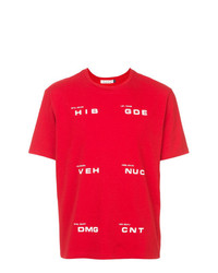 Мужская красно-белая футболка с круглым вырезом с принтом от Undercover