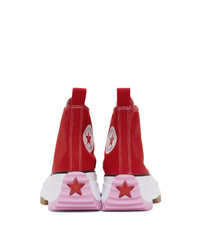 Мужские красно-белые высокие кеды от Converse