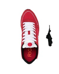 Мужские красно-белые кроссовки от Sun 68