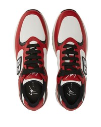 Мужские красно-белые кроссовки от Giuseppe Zanotti