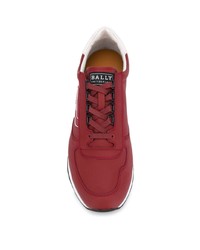 Мужские красно-белые кроссовки от Bally