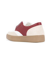 Мужские красно-белые низкие кеды от Cerruti 1881