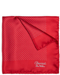 Красно-белый нагрудный платок в горошек от Charvet
