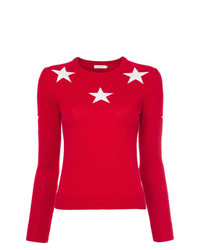 Женский красно-белый свитер с круглым вырезом с принтом от GUILD PRIME