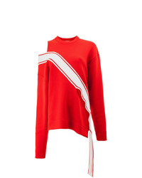 Женский красно-белый свитер с круглым вырезом с принтом от Monse